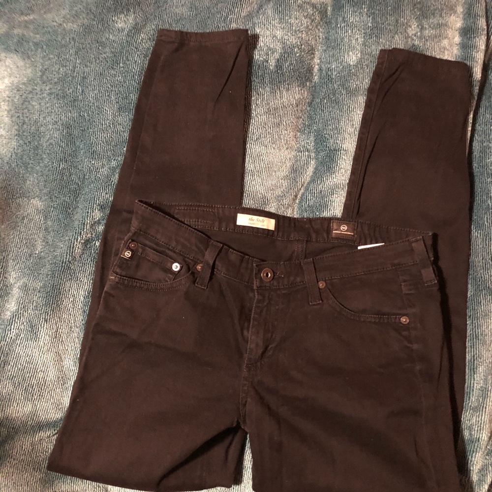 AG Stilt Cigarette Black Jeans